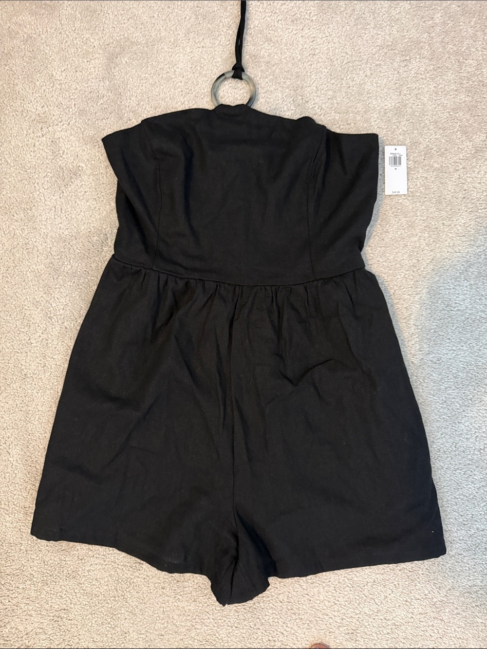 NWT M black halter romper